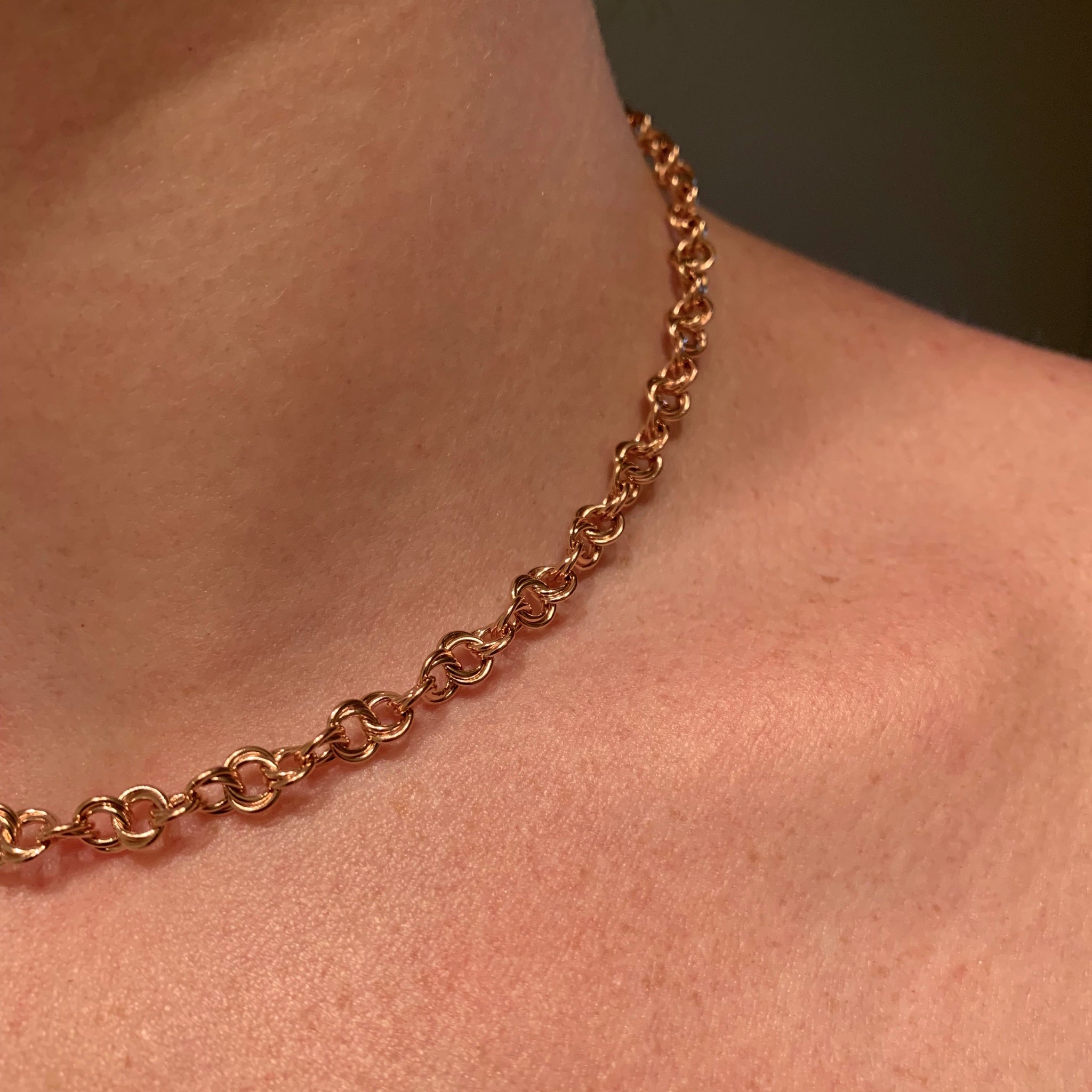 18K Rose Gold Filled Ladies Solid Statement Belcher Link Chain Necklace – 45cm – Handmade