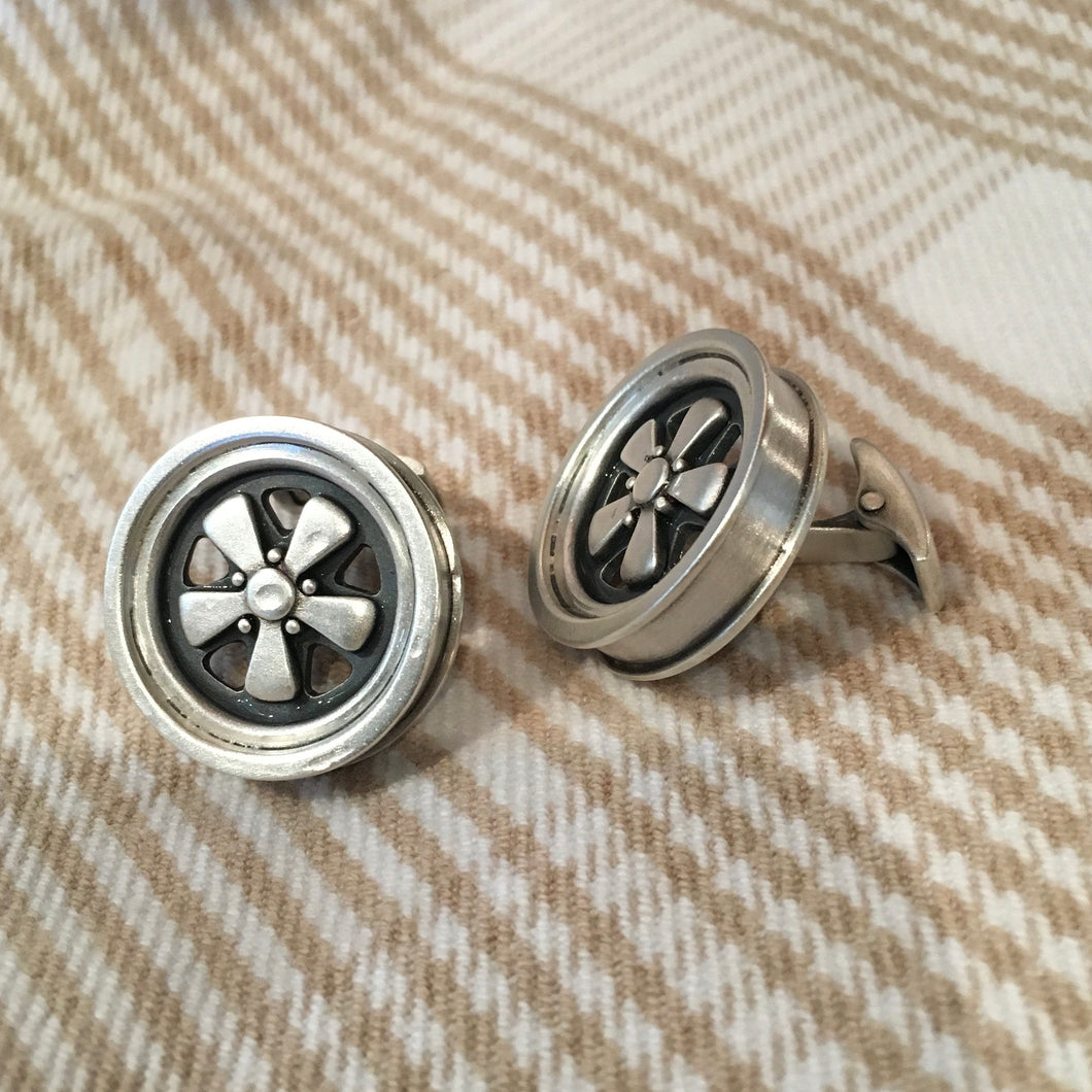 Wheel Cufflinks (Sterling Silver)